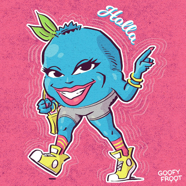 Bouncy Blueberry - Art Print - Goofy Froot