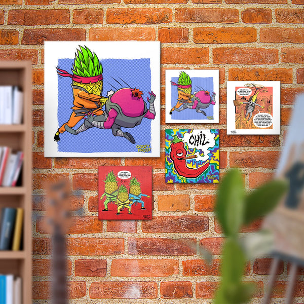 Poised Pineapple Vs The Spindle - Art Print - Goofy Froot