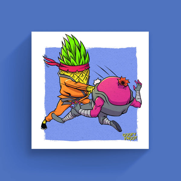 Poised Pineapple Vs The Spindle - Art Print - Goofy Froot